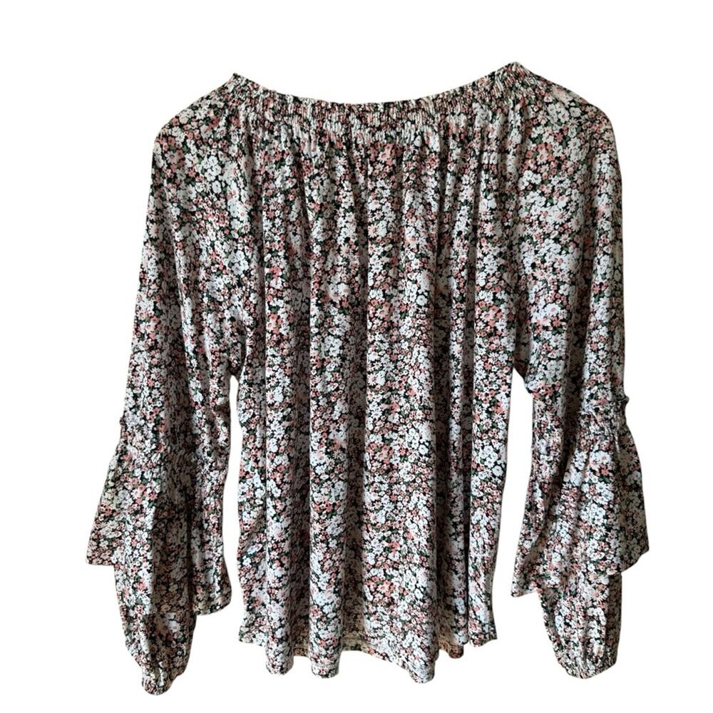 Lauren Ralph Lauren Floral Print Tiered Sleeve Women's Size Large Blouse - Picture 2 of 4